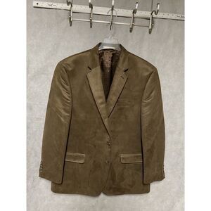Chaps Blazer Men 46R Camel Brown 2 Btn Suede Career Casual Ralph‎ Lauren Luxury